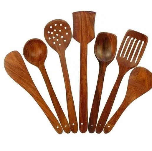 Wooden Serving and Cooking Spoons Set