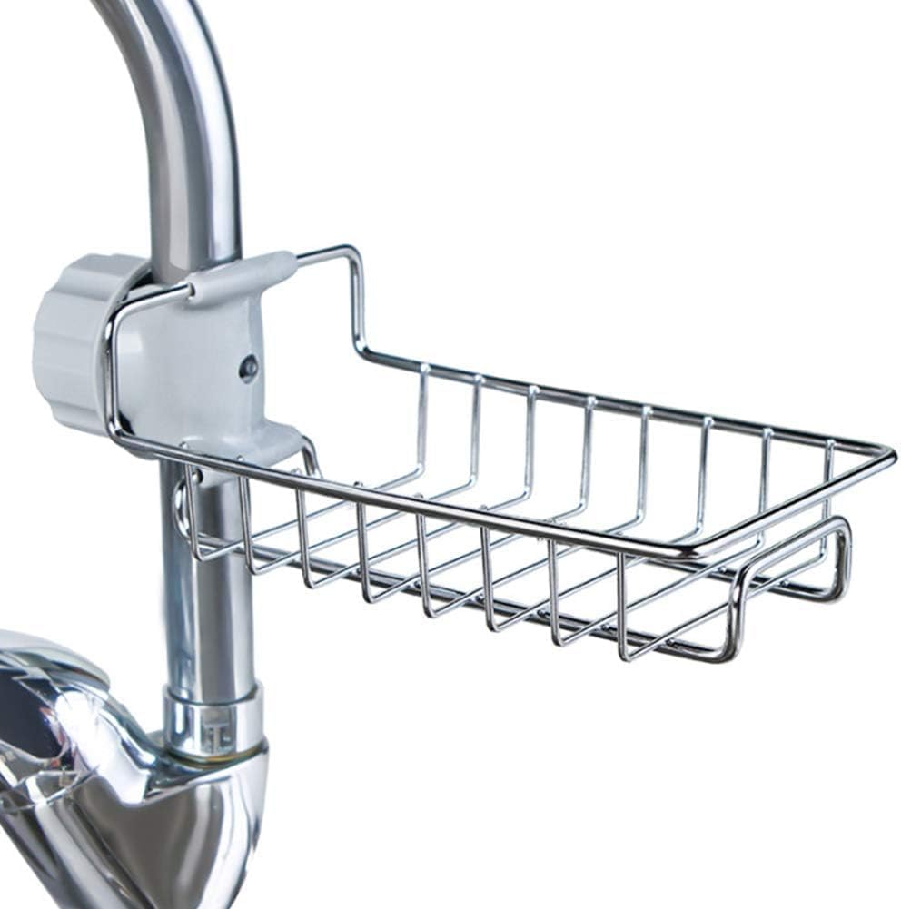 Sink Caddy Organizer | Adjustable Faucet Stand |Shelf Soap Sponge Drain Rack