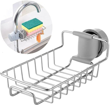 Sink Caddy Organizer | Adjustable Faucet Stand |Shelf Soap Sponge Drain Rack