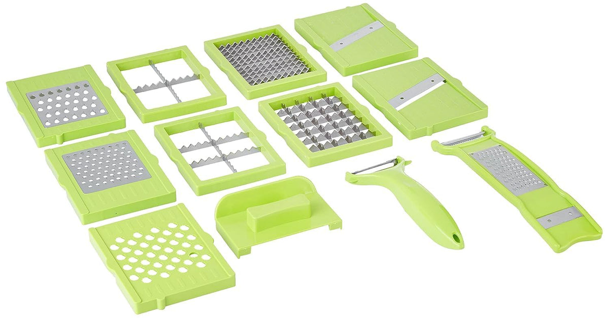 Vegetable Chopper,15-in-1 Multifunctional veggie chopper,Slicer, Dicer & Cutter for Kitchen–Food Processor with Container for Onion, Tomato,Potato, Fruits–Easy Clean & Storage
