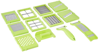 Vegetable Chopper,15-in-1 Multifunctional veggie chopper,Slicer, Dicer & Cutter for Kitchen–Food Processor with Container for Onion, Tomato,Potato, Fruits–Easy Clean & Storage