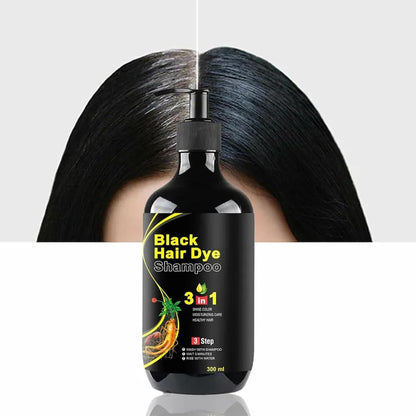 Unisex Instant Black Herbal Hair Dye Shampoo for Grey Hair Coverage 3 in 1(100ml)