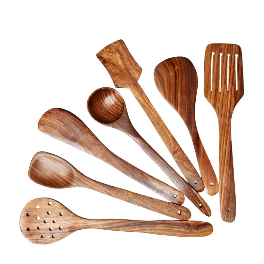 Wooden Serving and Cooking Spoons Set