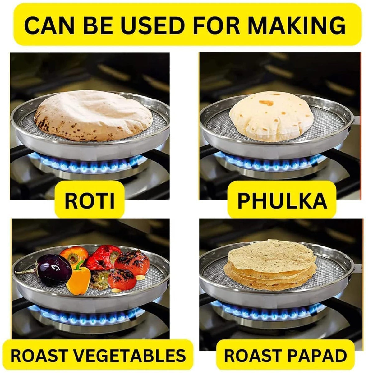 Pulka Grill for Home Gas Stove | Roti Grill | Vegitable