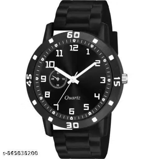 One circle rubber Analogue watch | Black