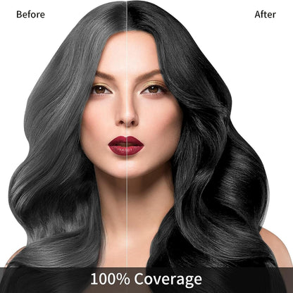 Unisex Instant Black Herbal Hair Dye Shampoo for Grey Hair Coverage 3 in 1(100ml)