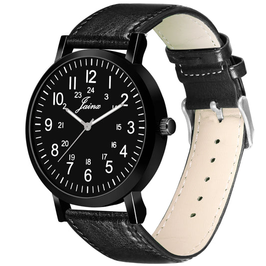 Men's Analog Leather Watch
