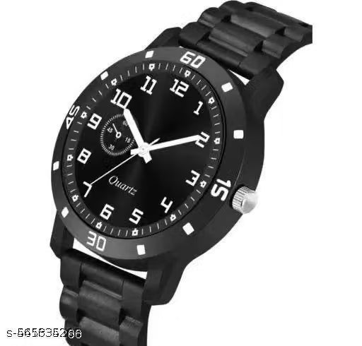 One circle rubber Analogue watch | Black