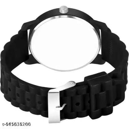One circle rubber Analogue watch | Black